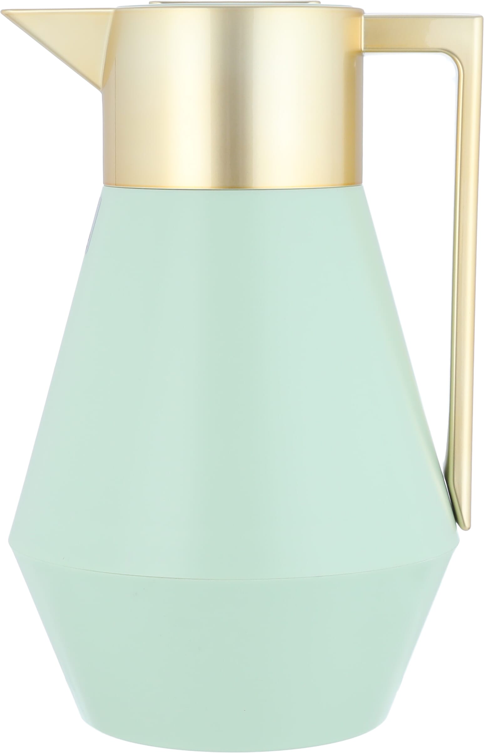 Everest Thermos, 1 liter, golden handle, thermal glass inner shell, plastic outer shell - light green product image