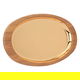 Tofaria Steel Al Saif Gallery, 55x32x4 cm, oval, with wooden edge, large - gold product image 1