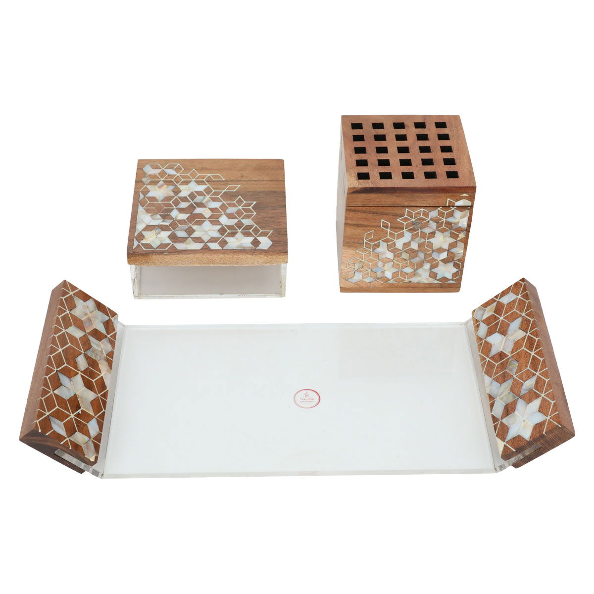 طقم مبخرة خشب السيف غاليري، 3 قطع، طوفرية، مربع - خشبي product image 3
