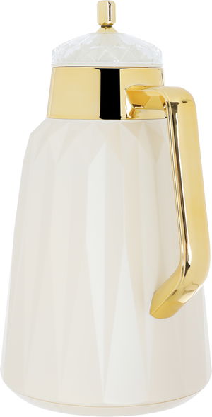 Al Saif Gallery Lamia thermos set, 1 liter, 3 pieces, tofariya, thermal glass inner shell, plastic outer shell - pearl gold product image 6