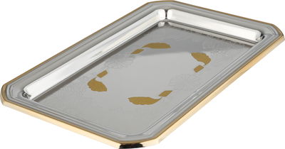 طقم تقديم تمرية اوتار استيل سيف بلص، 5 قطع، 26x16x2 سم - فضي ذهبي product image 3