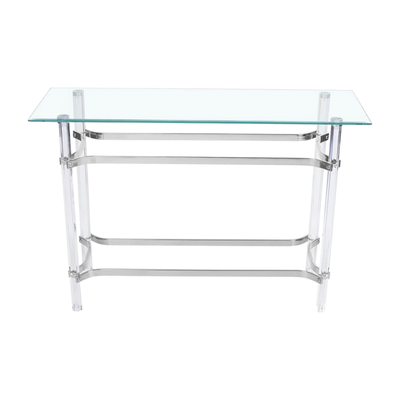 مدخل استقبال اكريليك زجاج، 80×140×40 سم - فضي شفاف product image 3