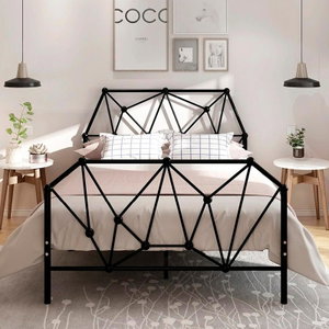 سرير هيكل حديد، 190×70×70 سم - أسود product image 2