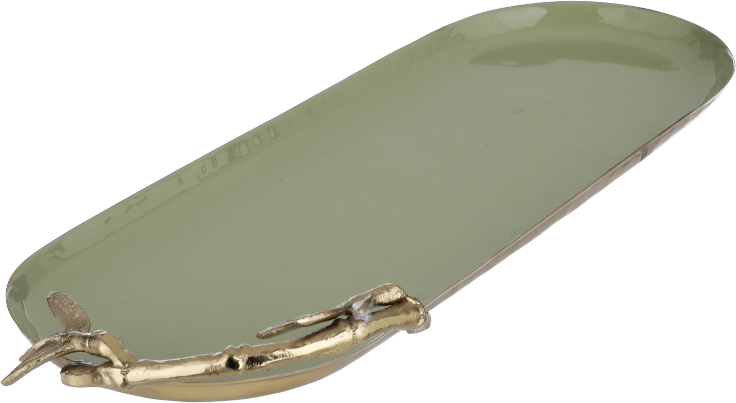 Alsaif gallery Steel Serving Tray, 40 x 13 x 1.5 cm - Green Gold product image 1