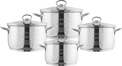 طقم قدور استيل صافينوكس، 8 قطع - فضي product image 1