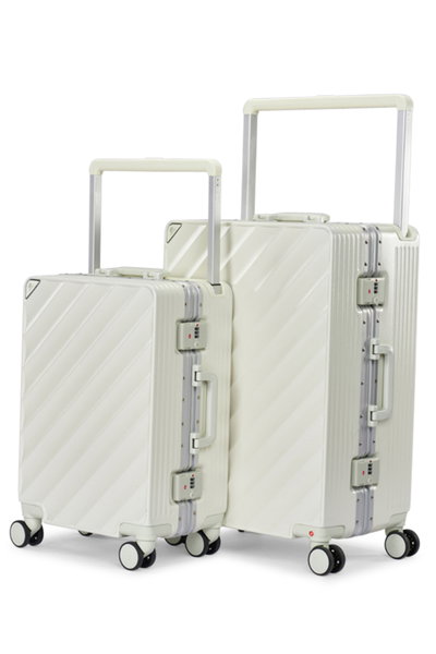 طقم شنط سفر بولي كربونات ليمرا، 2 مقاس، 4 عجلات، LMA-1901 - ابيض product image 2