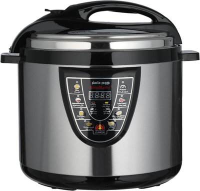قدر ضغط كهربائي هوم ماستر، 1400 واط، 12 لتر، 7 برامج للطبخ، HM-772 - فضي اسود product image 1