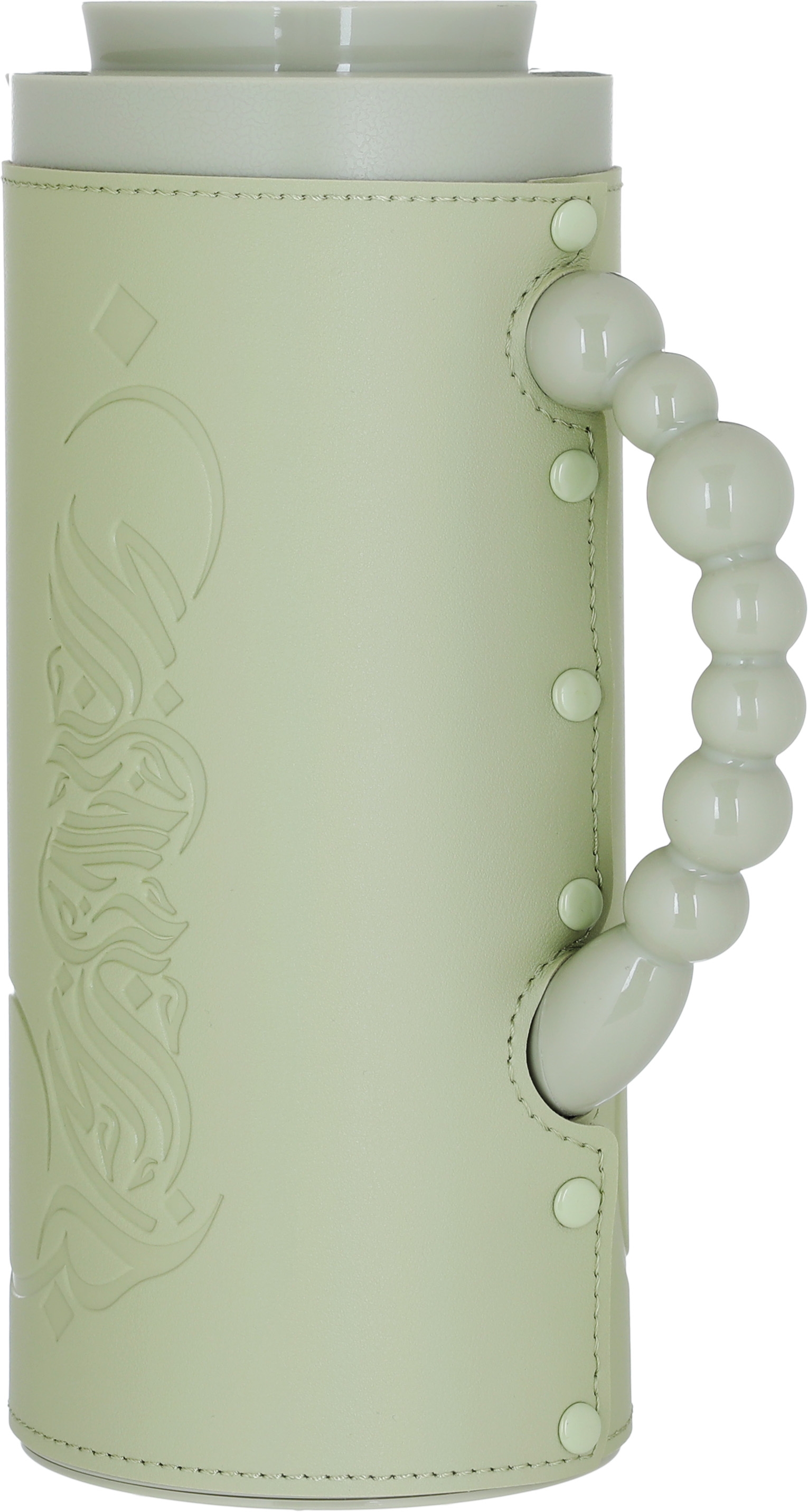 Al Saif Gallery Royal 7 glass thermos, 1 liter, with leather cover, glass inner case, plastic outer body - green product image 2
