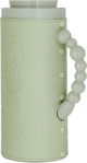 Al Saif Gallery Royal 7 glass thermos, 1 liter, with leather cover, glass inner case, plastic outer body - green product image 2