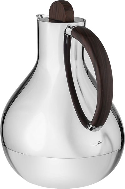 Al Saif Gallery Layal Thermos Set, 0.6/0.9 Liter, 2 Pieces, Glass Interior, Plastic Exterior, Wooden Handle, Push Button - Wooden Silver product image 4