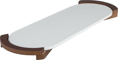 صحن تقديم بورسلان ون مور، 28x12x2.5 سم، بيضاوي، يد خشب - أبيض بني product image 2