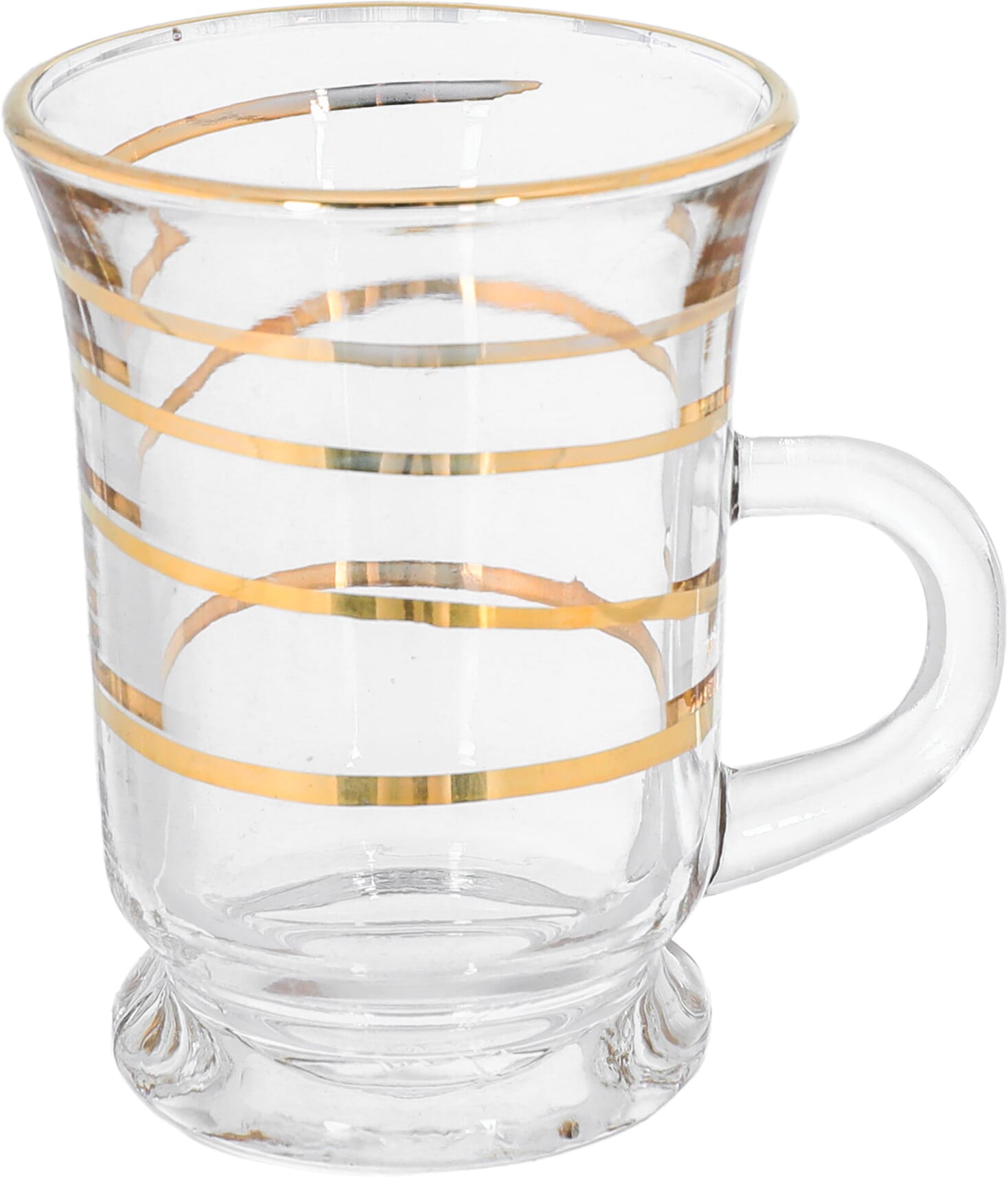 Al Saif Gallery Glass Cup Set, 6 Pieces, 200 Ml - Clear Gold product image 2