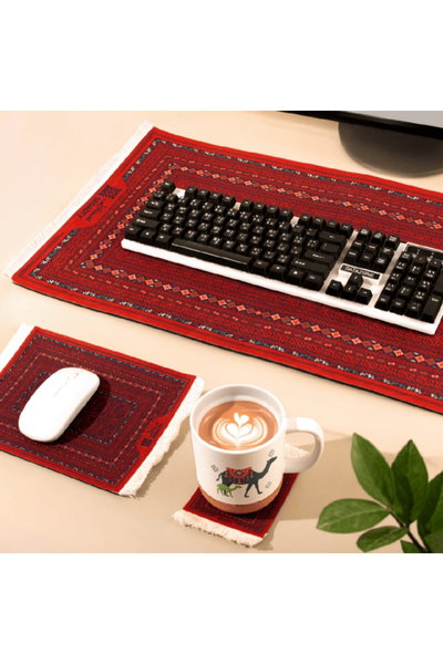 طقم ماوس باد وكيبورد على شكل سجاد مطاط سجادتي، 3 قطع، نقشة سدو - متعدد الالوان product image 4