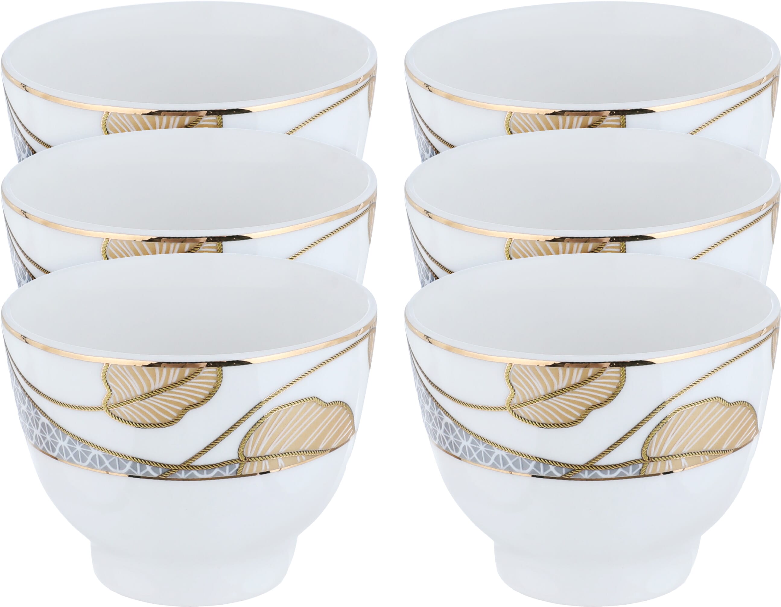 Al Saif Gallery Porcelain Coffee Cup Set, 6 Pieces - White product image