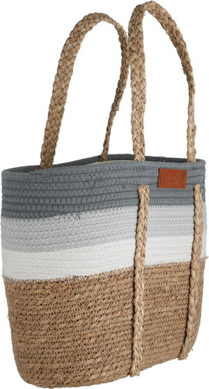 شنطة ترامس خوص السيف غاليري، 45x30 سم - بيج ابيض رمادي product image 2