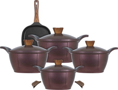 طقم قدور تيتانيوم نيوكين، 9 قطع - احمر product image 3