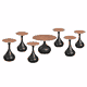 طقم طاولات سيراميك و معدن، 7 قطع - اسود بني product image 4