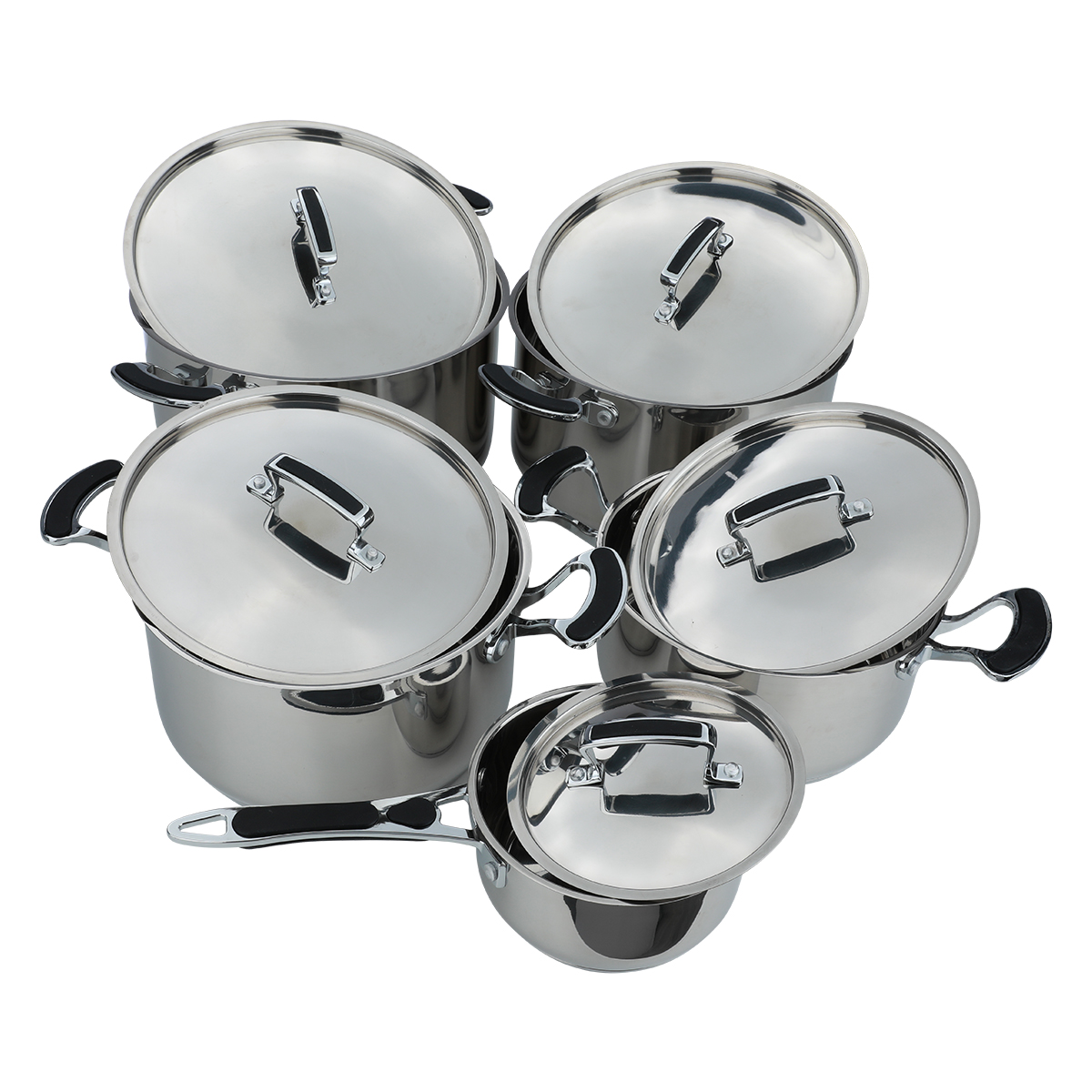 Rocky Steel Cookware Set, 10 Pieces, Silicone Handle - Silver product image