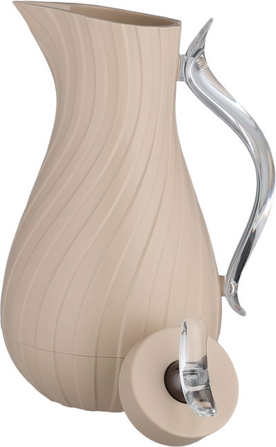 ترمس ليال جلوري، 1 لتر، خامة داخلية زجاج، يد شفاف، غطاء ضغاط - بيج product image 5