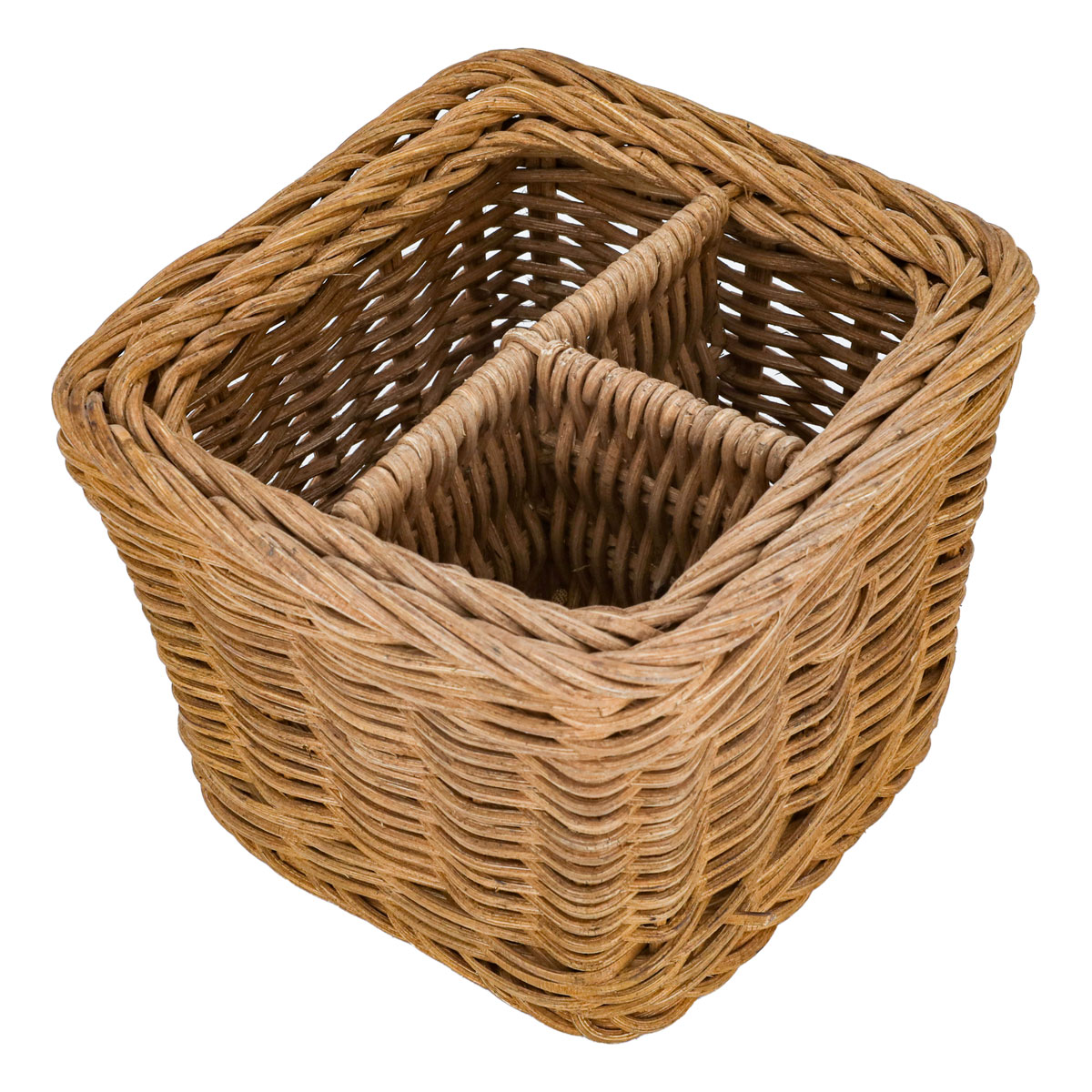 Al Saif Gallery Square Wicker Serving Basket, 3 Sections, 15 X 15 X 12.5 Cm - Beige product image 2