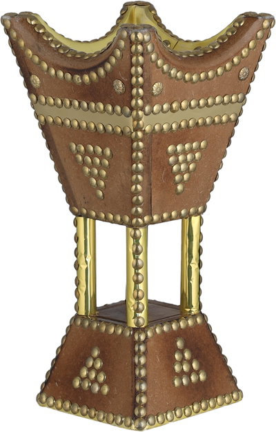 Pakistani wooden incense burner, 13x13x25cm, base - golden brown product image 2