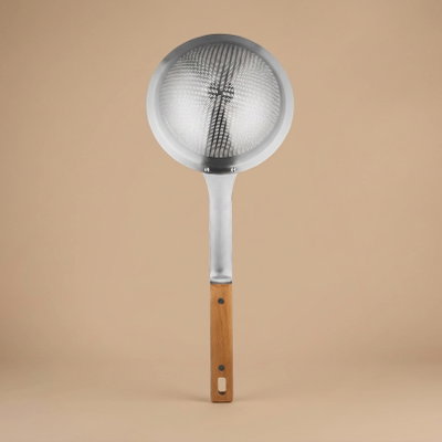 Safa Stainless Steel Food Strainer, 16x41 cm - Wood Grain Silver product image 1