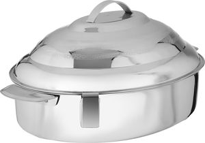 Al Saif Gallery Orbit Steel Indian Food Container, 17 Liters, Oval - Silver product image 2