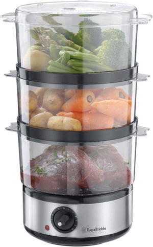 جهاز طهي بالبخار راسل هوبز، 400 واط، 7 لتر، 3 طبقات، 14453 - فضي شفاف product image 2