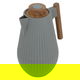 Al Saif Gallery Layar thermos, 1 liter, wooden handle, squeezer, thermal glass inner container, plastic outer shell - dark gray product image 2