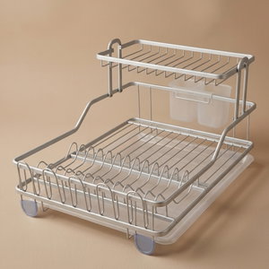 Alsaif Gallery Stainless Steel Dish Drying Stand, 55x35x27 cm, 2 floors - Silver product image