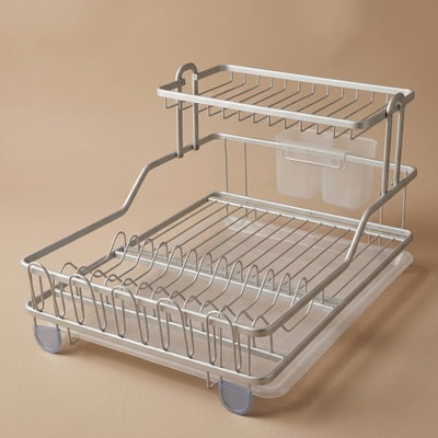 ستاند تجفيف صحون استيل السيف غاليري، 55x35x27 سم، 2 دور - فضي product image 1
