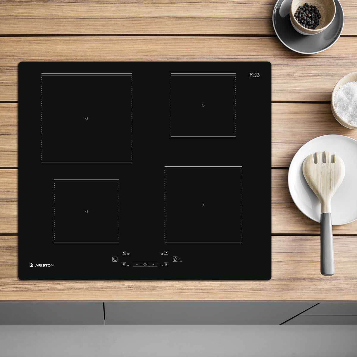 Ariston Aq0160Sne Ceramic Hob, 60 Cm, 7200 Watt - Black product image 2