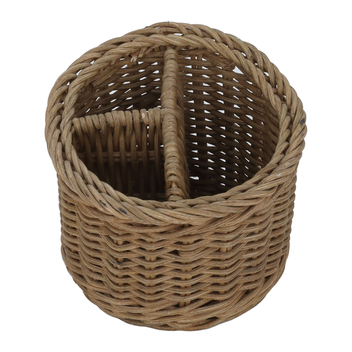 سلة تقديم خوص دائرية السيف غاليري، 3خانات، 13×13×12 سم - بيج product image 2