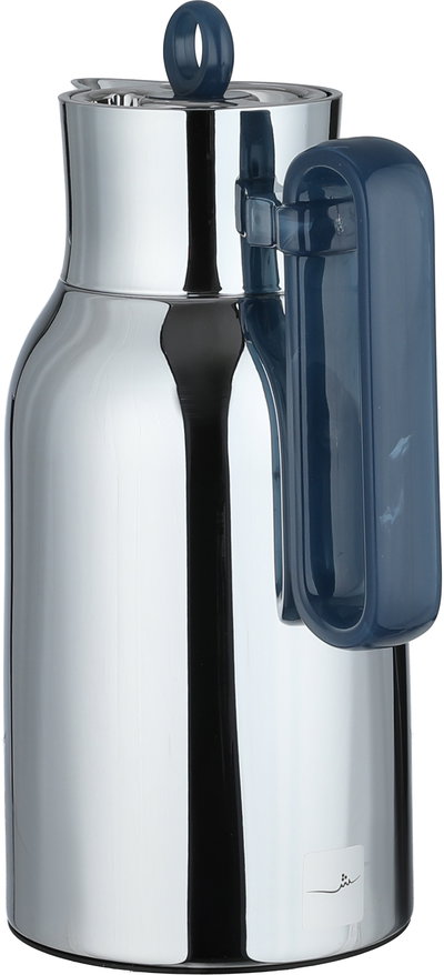 Al Saif Gallery Al Durra Thermos Set, 1/1 Liter, 2 Pieces, Glass Inner Container, Push Button, Blue Marble Handle - Silver product image 7