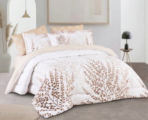 طقم لحاف ساليرنو مايكروفايبر، 240x260 سم، نفرين، 9 قطع - ابيض بيج product image 2