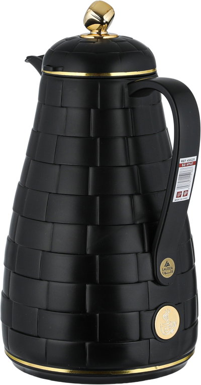 طقم ترامس لالوزا، 1 / 1 لتر، 2 قطعة، حافظة داخلية زجاج، غطاء ضغاط - اسود ذهبي product image 4