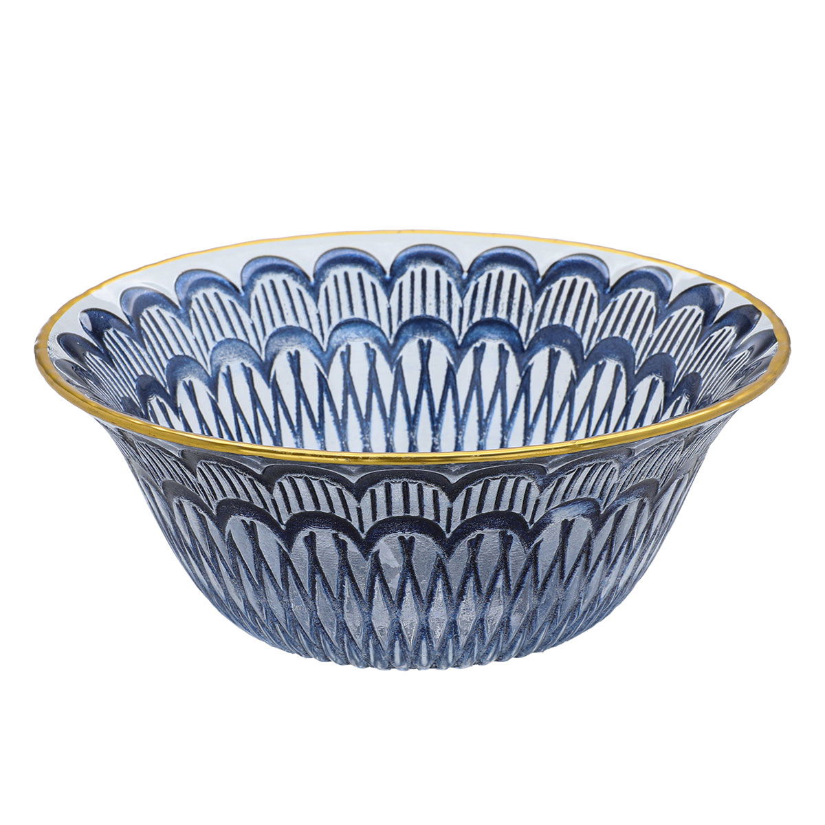 Al Saif Gallery Glass Serving Bowl, 15X15X6 Cm - Blue product image