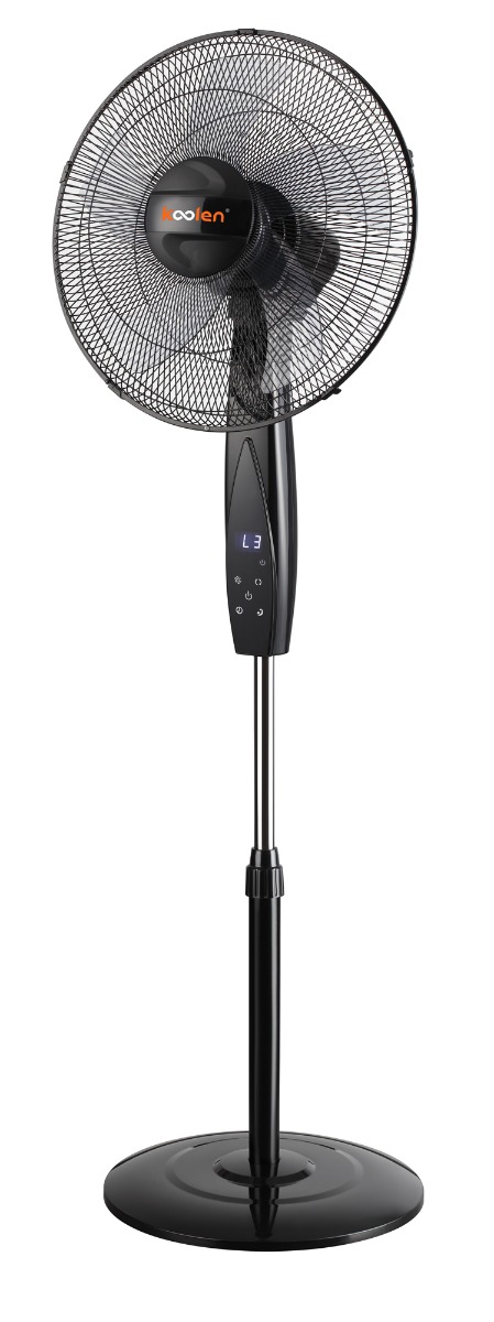 Koolen Stand Fan 807100025, 50W, 3 Speeds, 5 Blades, 16 Inch, LED Display with Touch Control, Remote Control, Circular Base - Black product image