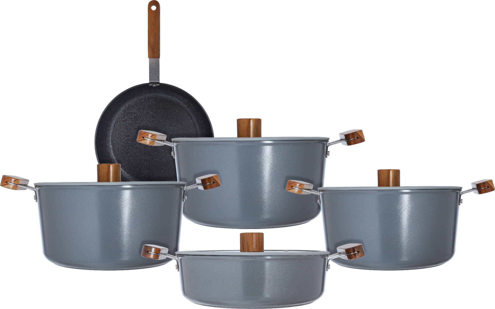 Tornado Ceramic Cookware Set, 9 Pieces - Dark Grey product image 1