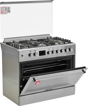 فرن غاز قائم إديسون، 60 ×90 سم، 5 شعلات، 8 مفاتيح تحكم، EDGS-FRR-227 - فضي product image 2