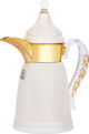 Al Saif Gallery thermos moon shape Dallah, 600 ml, steel inner case, steel outer case - pearl gold product image 1