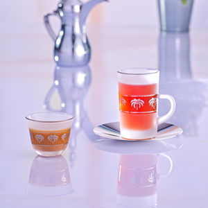طقم تقديم شاي وقهوة زجاج واستيل السيف غاليري، 18 قطعة - شفاف فضي product image