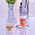 طقم تقديم شاي وقهوة زجاج واستيل السيف غاليري، 18 قطعة - شفاف فضي product image 1