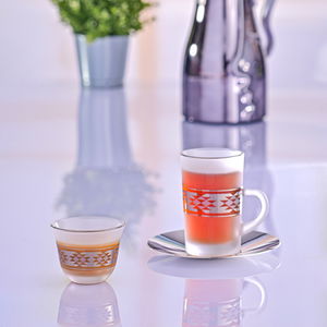 طقم تقديم شاي وقهوة زجاج واستيل السيف غاليري، 18 قطعة - شفاف فضي product image