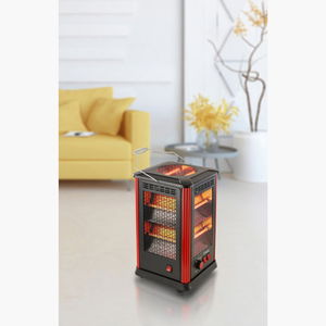 دفاية كهربائية جانو، 2000 واط، 10 عناصر تسخين، 4 عناصر تحكم بالحرارة، 5 جوانب للتدفئة، فصل تلقائي، JN07002 - أسود احمر product image 2