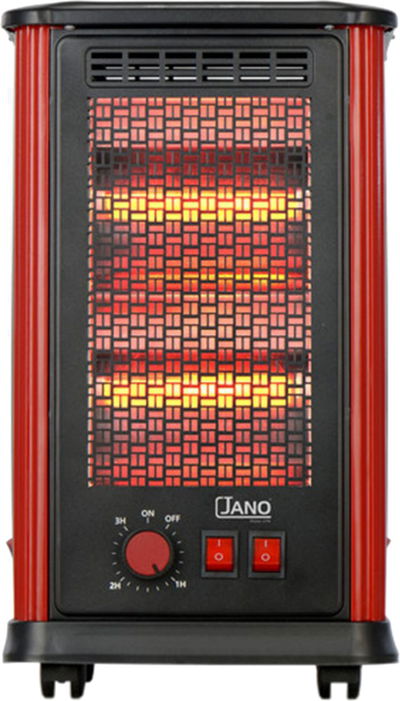 دفاية كهربائية جانو، 2000 واط، 10 عناصر تسخين، 4 عناصر تحكم بالحرارة، 5 جوانب للتدفئة، فصل تلقائي، JN07002 - أسود احمر product image 3