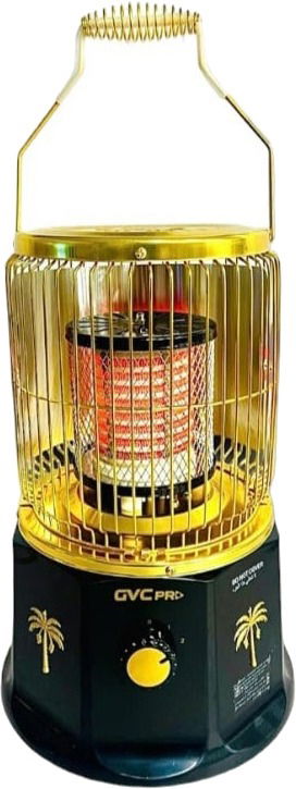 دفاية كهربائية جي في سي برو ، 2000 واط، أسطواني ، GVHT-GVCHT-2002 - أسود ذهبي product image 2