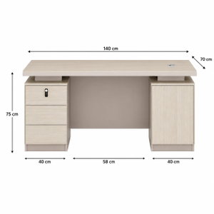 مكتب إداري خشب MDF، 140x70x75 سم - خشبي فاتح product image 2