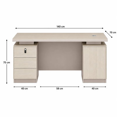 مكتب إداري خشب MDF، 140x70x75 سم - خشبي فاتح product image 2