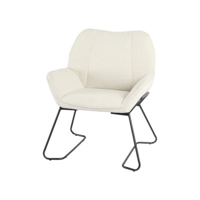 كرسي مودرن معدن، 80×65×55 سم، قماش بوكليه واسفنج - بيج product image 3